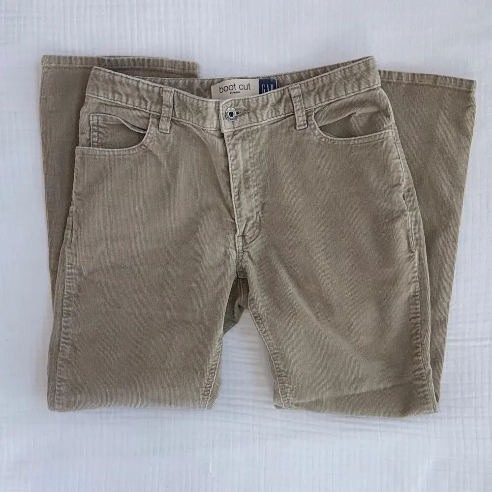 GAP Women's 8 Boot Cut Tan Corduroy 5 Pocket‎ Stretch Cotton Jeans